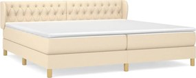 vidaXL Κρεβάτι Boxspring με Στρώμα Κρεμ 200x200 εκ. Υφασμάτινο