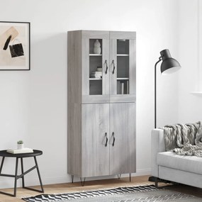 vidaXL Ντουλάπι Γκρι Sonoma 69,5 x 34 x 180 εκ. Επεξεργασμένο Ξύλο
