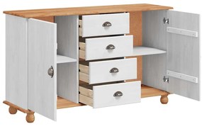 vidaXL Πλαϊνό γραφείο με συρτάρι ASKIM Λευκό 133.5 x 40 x 79 εκ.