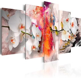 Πίνακας - Colorful background and orchids 200x100