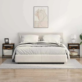 vidaXL Κομοδίνο Καπνιστή δρυς 38 x 30 x 48 εκ. Επεξεργασμένο ξύλο