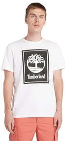 Timberland ανδρικό t-shirt Stack Logo Tee Authentic White