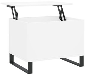 Τραπεζάκι Σαλονιού Λευκό 60x44,5x45 εκ. από Επεξεργασμένο Ξύλο - Λευκό