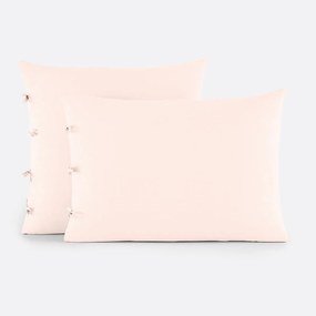 Βαμβακερή μονόχρωμη μαξιλαροθήκη με φιογκάκια, Scénario