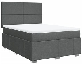 ΚΡΕΒΑΤΙ BOXSPRING ΜΕ ΣΤΡΩΜΑ ΣΚΟΥΡΟ ΓΚΡΙ 160X200 ΕΚ ΥΦΑΣΜΑΤΙΝΟ 3294013