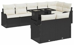 vidaXL Σετ Καναπέ Κήπου 9 pcs Μαύρο 100 x 55 x 73 εκ Πολυ ράταν