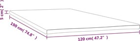 vidaXL Ανώστρωμα 120x190x5 εκ.