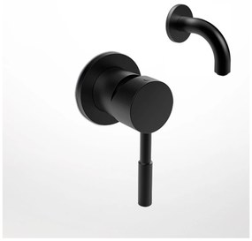 La Torre New Tech Black Matt 12151N-400 Μίκτης Εντοιχισμού 3 Εξόδων με Εκτροπέα+Στόμιο 10cm Φ24mm