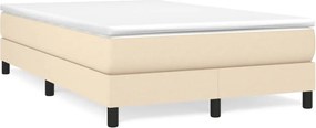 vidaXL Κρεβάτι Boxspring με Στρώμα Κρεμ 120x190 εκ. Υφασμάτινο