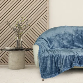 Κουβέρτα Fleece Καναπέ 130x170εκ. Blankets 1186 Dusty Blue Das Home