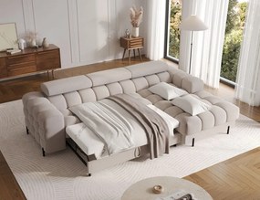 Γωνιακός καναπές Freyia-Beige-Δεξιά - 285.00Χ181.00Χ93.00cm