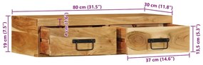 Επίτοιχο ντουλάπι τηλεόρασης 80x30x19 cm Μασίφ ξύλο ακακίας 4017463