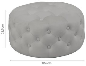 Σκαμπό-πουφ Ferdia βελούδο γκρι Φ59x28.5εκ 59x59x28.5 εκ.