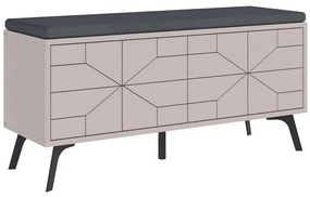 Παπουτσοθήκη Dune Bench 855DTE5125 107x35x55cm Light Mocha Μοριοσανίδα, Μέταλλο