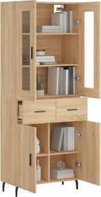 vidaXL Ντουλάπι Sonoma δρυς 69,5 x 34 x 180 εκ. από Επεξεργασμένο Ξύλο