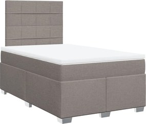 vidaXL Κρεβάτι Boxspring με Στρώμα Taupe 120x190 εκ. Υφασμάτινο