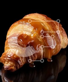 Σετ των 2 Intra Συλλεκτικό Ξύλινο Παζλ Plywood 4mm - Χρυσοκαφέ κρουασάν καραμέλας Σε Ξύλινο Κουτί - Διαστάσεις: 10x10 cm – 25 κομμάτια