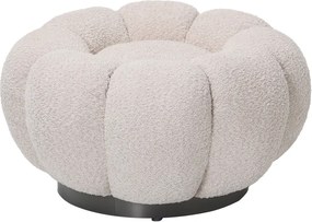 Σκαμπό Nester pakoworld μπουκλέ ύφασμα σε μπεζ απόχρωση Φ60x31εκ