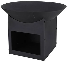 Eστία φωτιάς εξωτερικού χώρου , με χώρο αποθήκευσης και διάμετρο 56cm, Mαύρο