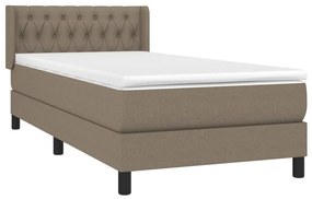 Κρεβάτι Boxspring με Στρώμα Taupe 90x190 εκ.Υφασμάτινο - Μπεζ-Γκρι