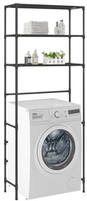 vidaXL Ραφιέρα 3 Επιπέδων για Πλυντήριο Μαύρη 69 x 28 x 169 εκ.