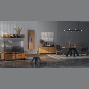 Έπιπλο TV Jakarta Fylliana με Καπλαμά Δρυός Ρουστίκ 170x40x55 εκ. 170x40x55 εκ.