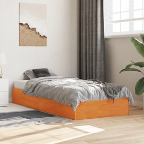 vidaXL Σκελετός Κρεβ. Χωρίς Στρώμα Καφέ Κεριού 75x190 εκ Μασίφ Πεύκο