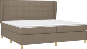 vidaXL Κρεβάτι Boxspring με Στρώμα Taupe 200x200 εκ. Υφασμάτινο
