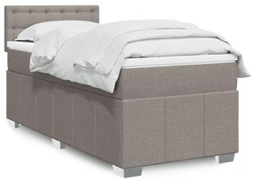 vidaXL Κρεβάτι Boxspring με Στρώμα Taupe 80x200 εκ. Υφασμάτινο