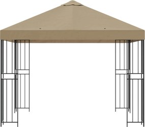 vidaXL Κιόσκι 3 x 3 m Μπεζ Πολυεστέρας και Χάλυβας 190 gsm
