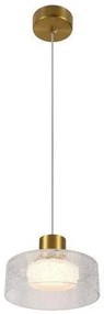 Κρεμαστό Φωτιστικό Οροφής LED 8W Γυαλί Arte Illumina Nimbus Eurolamp-144-18011-Μπρονζέ 144-18011