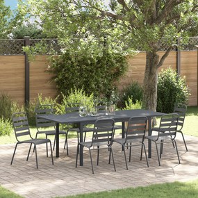 vidaXL 9 Τεμάχιο Σετ Τραπεζαρίας 9 pcs Σκούρο Γκρι Large