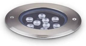 Χωνευτό Σποτ Φωτιστικό Δαπέδου LED 12W Αλουμίνιο ΙΡ67 Φ14cm Floor 255682 Ideal Lux 255682