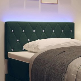 vidaXL Κεφαλάρι LED με φώτα λωρίδας LED Σκούρο πράσινο 100 cm Βελούδο