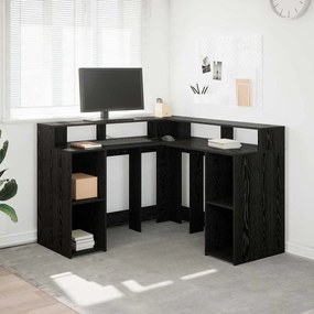 vidaXL Γραφείο Μαύρη δρυς 130 x 130 x 91 εκ. Επεξεργασμένο ξύλο