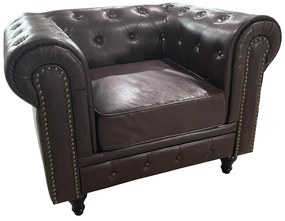 Πολυθρόνα ArteLibre AVERY Σκούρο Καφέ PU 100x90x73cm