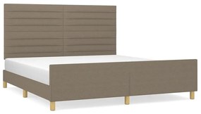 Σκελετός Κρεβατιού Χωρίς Στρώμα Taupe 180x200 εκ. Υφασμάτινο - Μπεζ-Γκρι