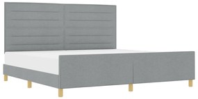 vidaXL Κρεβάτι σε Ανοιχτό Γκρι, 200x200 εκ., Υφασμάτινο