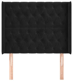 vidaXL Κεφαλάρι με Πτερύγια Μαύρο 93x16x118/128 εκ. Βελούδινο