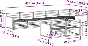 vidaXL Σειρά Καναπέ Εξωτερικού 8 pcs Φυσικό