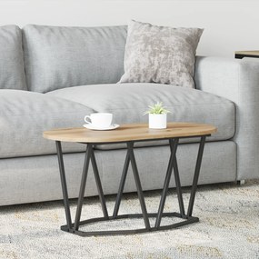 vidaXL Καφετζάκι καρυδιάς 80x40x40,5 εκ. από ξύλο και μέταλλο