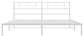 vidaXL Πλαίσιο Κρεβατιού με Κεφαλάρι Λευκό 200 x 200 εκ. Μεταλλικό