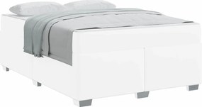 vidaXL Σκελετός Κρεβατιού με στρώμα Λευκό 140 x 200 cm ύφασμα