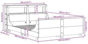 ΣΚΕΛΕΤΟΣ ΚΡΕΒ. ΧΩΡΙΣ ΣΤΡΩΜΑ ΛΕΥΚΟ 140X200 ΕΚ ΜΑΣΙΦ ΠΕΥΚΟ 3306460