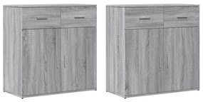 vidaXL Βοηθητικά Ντουλάπια 2 Τεμ. Γκρι Sonoma 79x38x80 εκ. Επεξ. Ξύλο