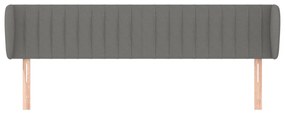 vidaXL Κεφαλάρι με Πτερύγια Σκούρο Γκρι 163 x 23 x 78/88εκ. Υφασμάτινο
