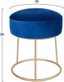 ΣΚΑΜΠΟ KARLO HM8411.08 ΜΠΛΕ ΒΕΛΟΥΔΟ ΜΕ ΧΡΥΣΗ ΒΑΣΗ Φ36x38Υ εκ.
