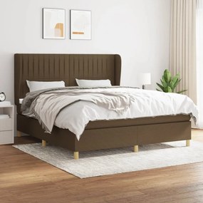 ΚΡΕΒΑΤΙ BOXSPRING ΜΕ ΣΤΡΩΜΑ ΣΚΟΥΡΟ ΚΑΦΕ 180X200 ΕΚ ΥΦΑΣΜΑΤΙΝΟ 3128704