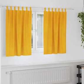 vidaXL Κουρτίνες 2 pcs κίτρινο μουσταρδί 140 x 140 cm Βελούδο