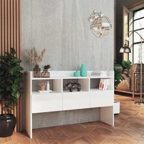 vidaXL Μπουφές Γυαλιστερό Λευκό 105 x 30 x 70 εκ. από Επεξ. Ξύλο